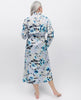Maeve Lace Trim Grey Floral Print Long Dressing Gown
